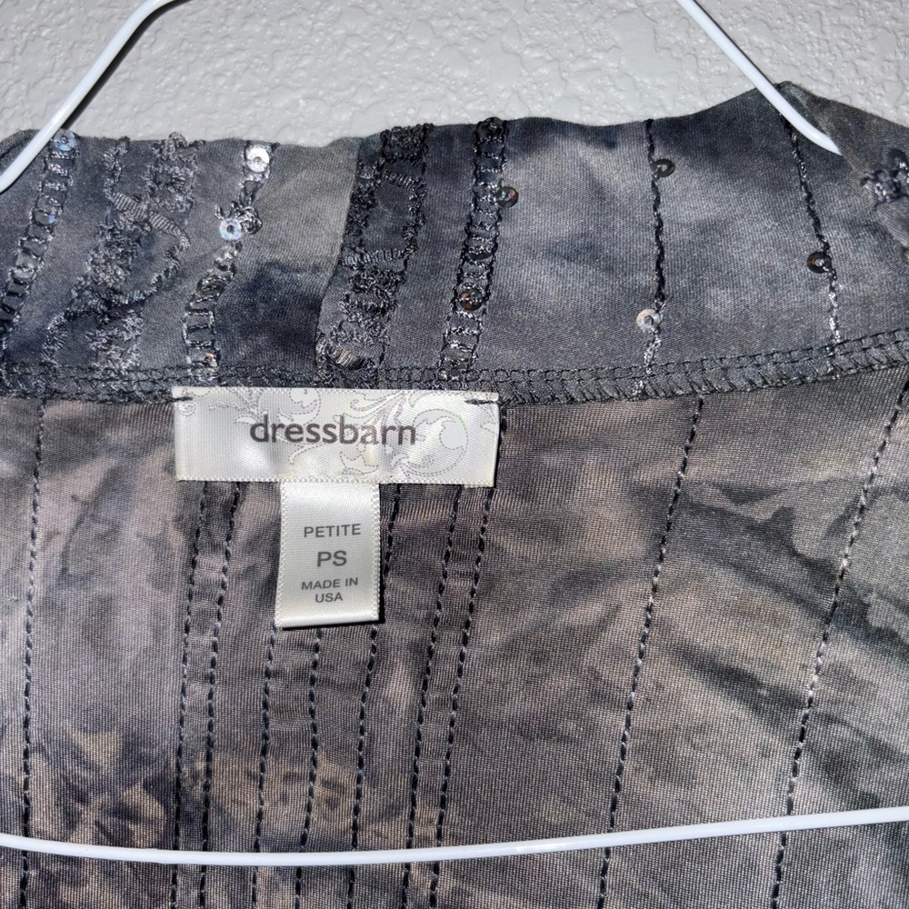 Dressbarn Gray Sequin Detail Cardigan - Picture 2 of 3